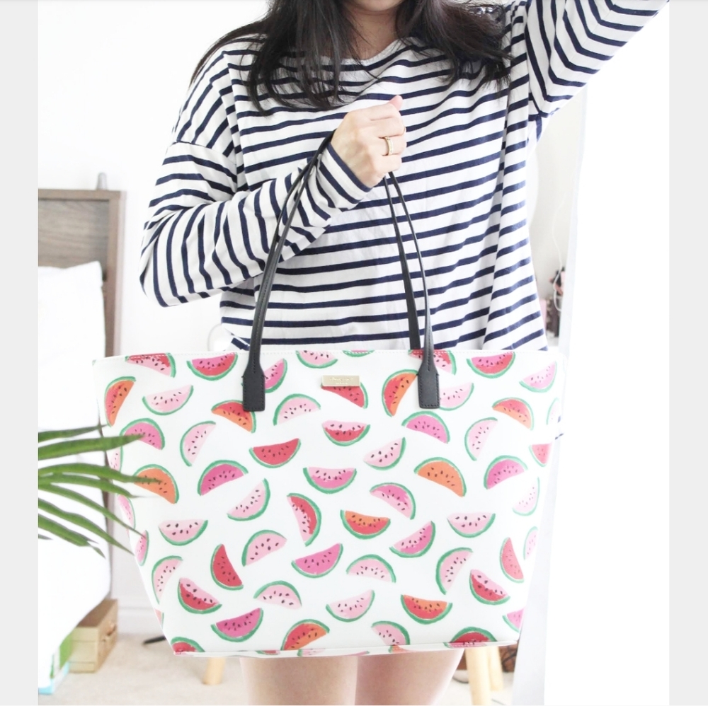 NWT KATE SPADE WATERMELON SLICE LARGE TOTE BAG